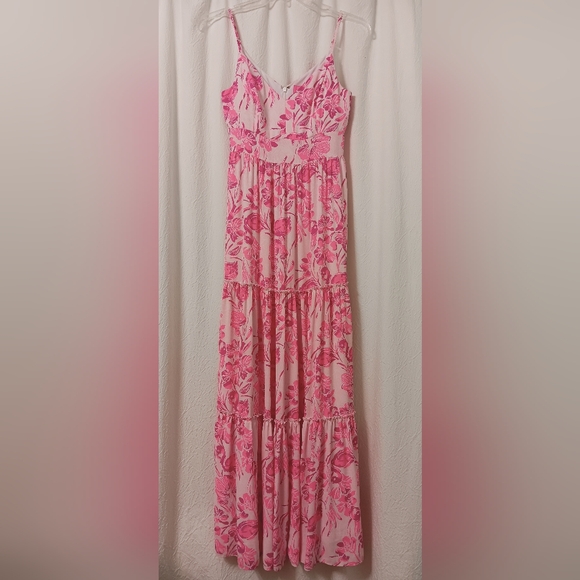 EUC Lilly Pulitzer Melody Maxi Dress  PINK Size 4 - Picture 5 of 15